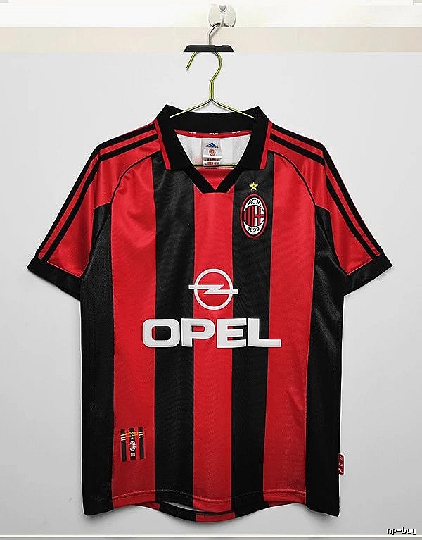 AC Milan Daily Retro soccer jersey Red Black Striped for City Outfits