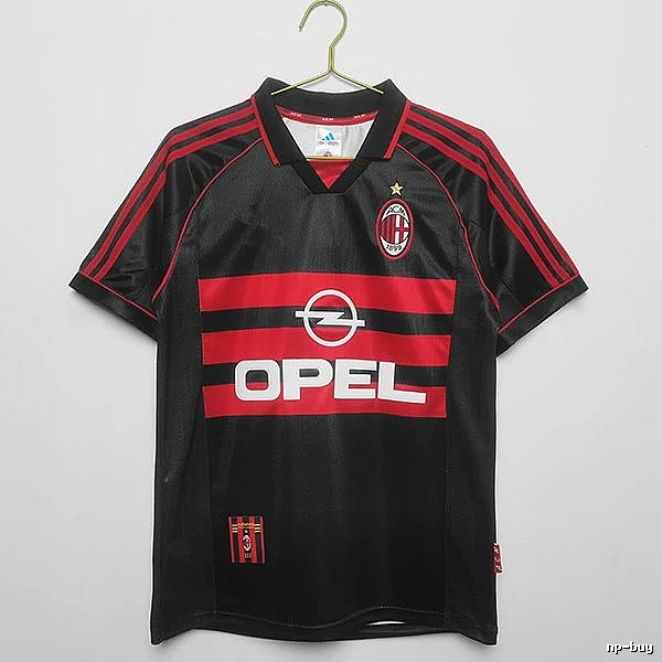 AC Milan Streetwear Retro soccer jersey Red Black Striped with Logo Accent