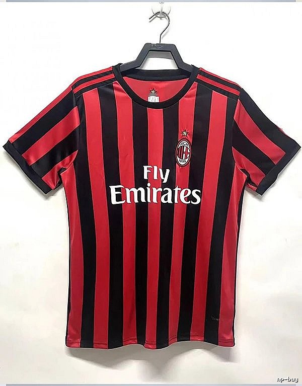 AC Milan Streetwear Retro soccer jersey Red Black Striped with Practical Shape