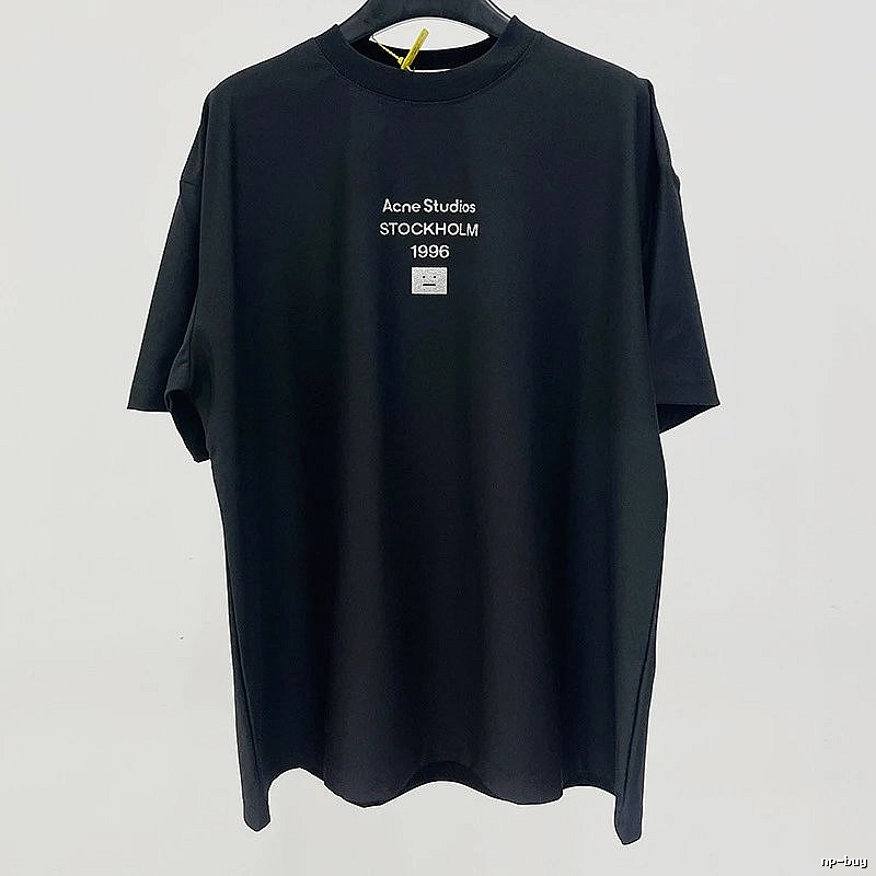 Acne Studios 2090-80 Black Style Ac908066 Stockholm Logo T-Shirt Airport Outfit