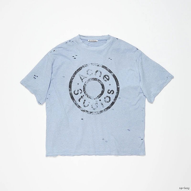Acne Studios 2090-80 Blue Style Ac908041 Stockholm Logo T-Shirt Training Look