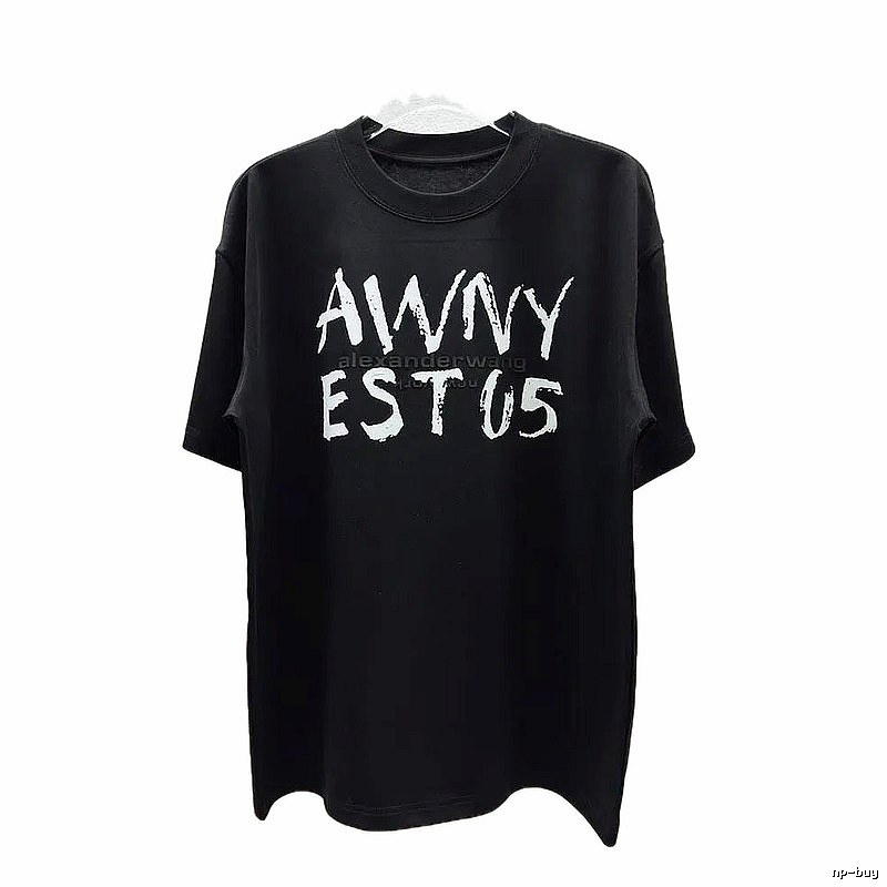 Alexander Wang Alphabet Street Style Black T-Shirt