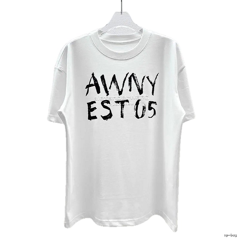 Alexander Wang Graffiti Letter Street Style White T-Shirt