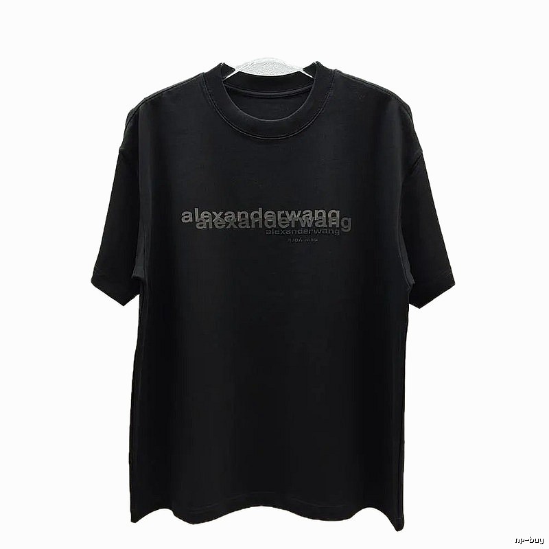 Alexander Wang Letter Print Trendy & Cool Black T-Shirt