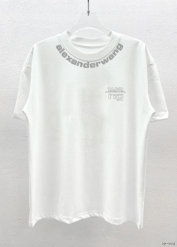 Alexander Wang Printed Street Style White T-Shirt