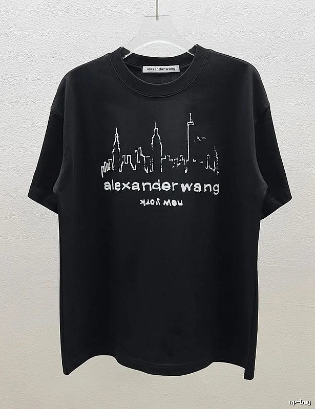 Alexander Wang Trendy & Cool Skyline Print Black T-Shirt