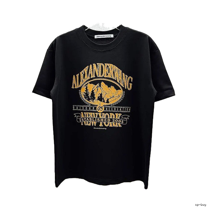 Alexander Wang Vintage-style Printed Black T-Shirt