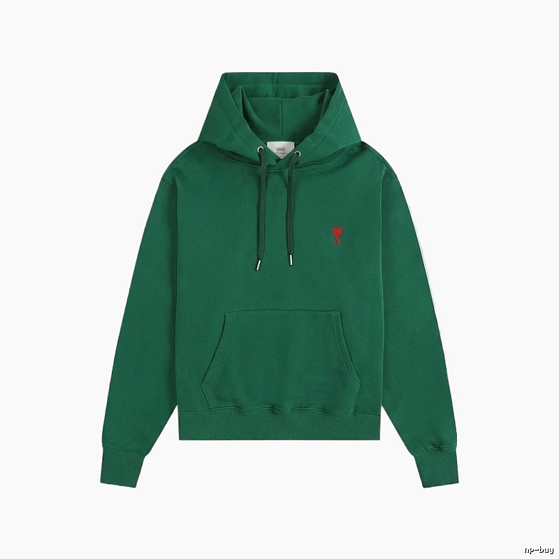 AMI classic simple style green hoodie
