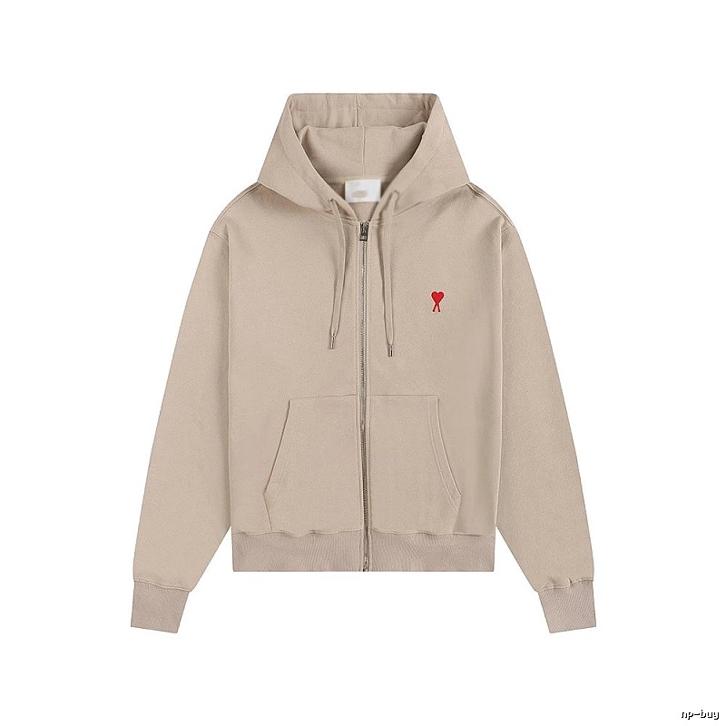AMI Love Minimalist Style Beige Cardigan