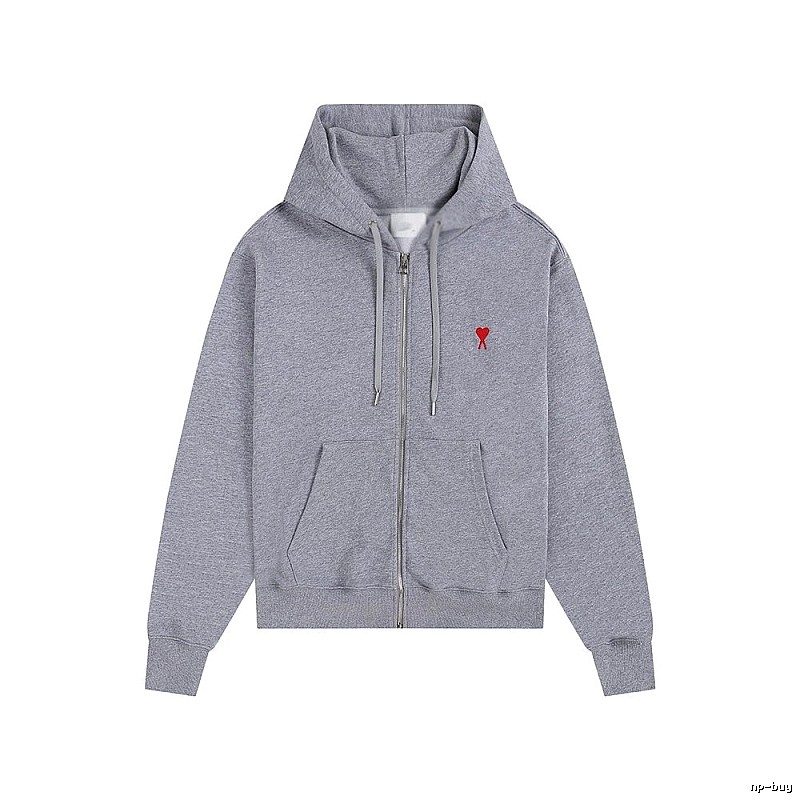 Ami Love Series Trendy Brand Grey Hoodie
