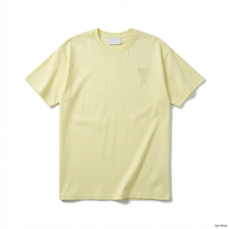 AMI Love Simple Style Yellow T-shirt