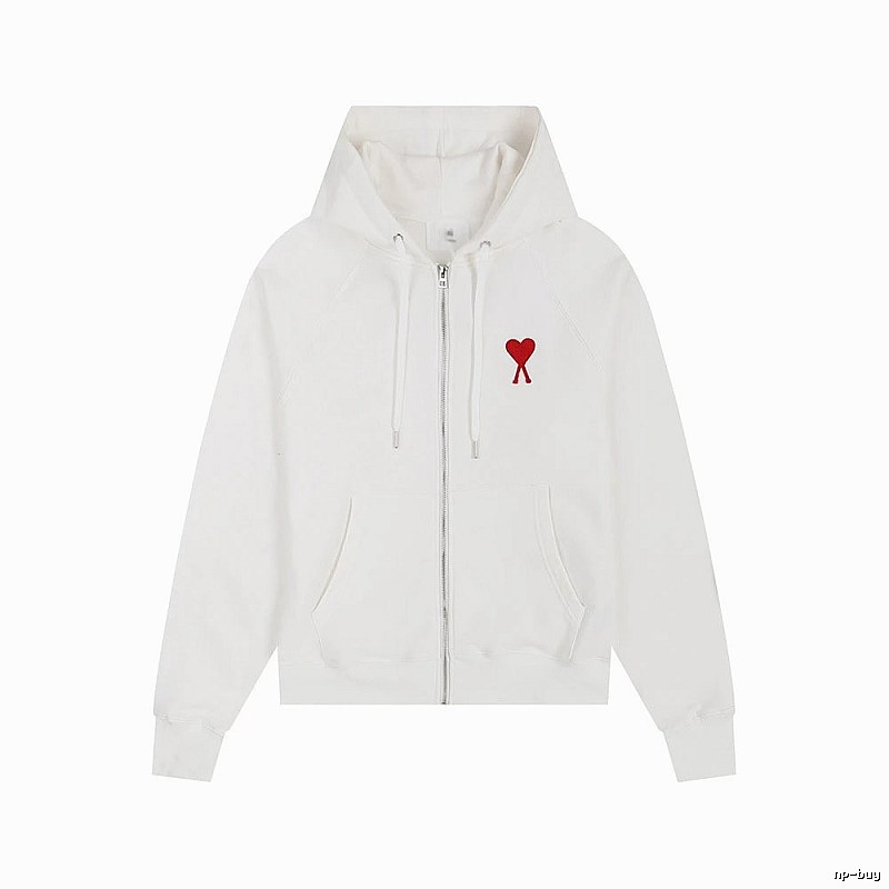 AMI Love Simple White Hoodie
