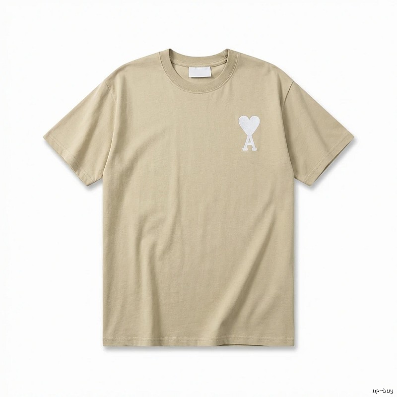 AMI minimalist style beige T-shirt