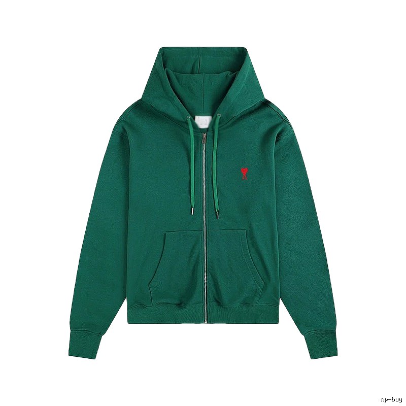 AMI Minimalist Style Dark Green Hoodie