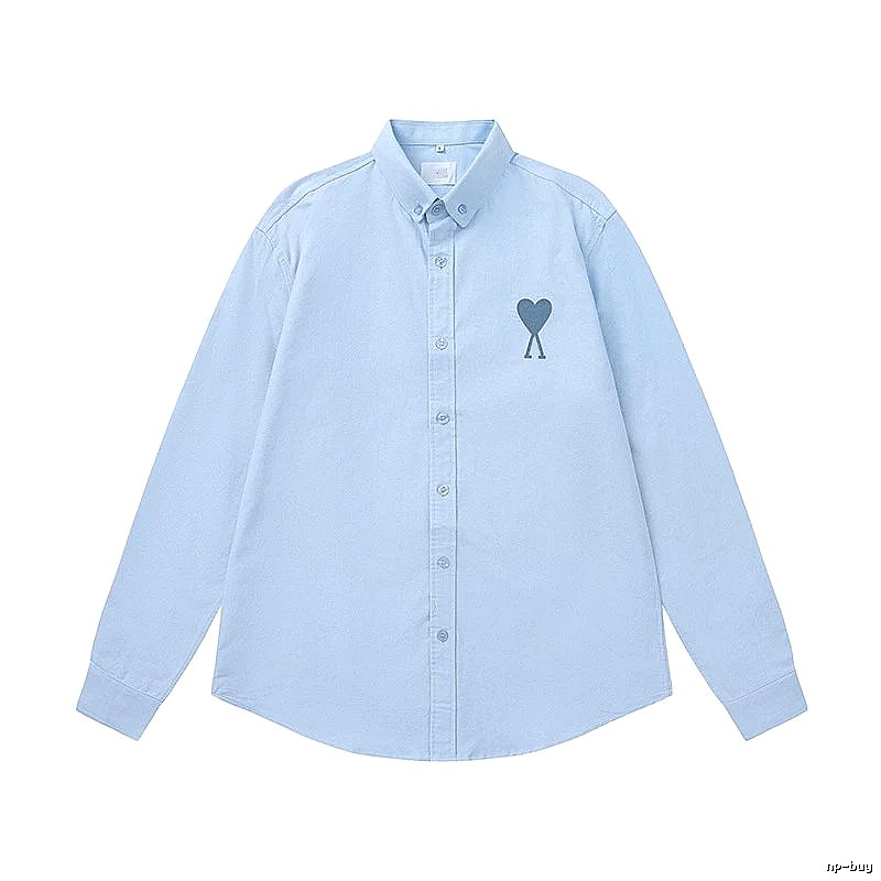 AMI series minimalist style blue shirts