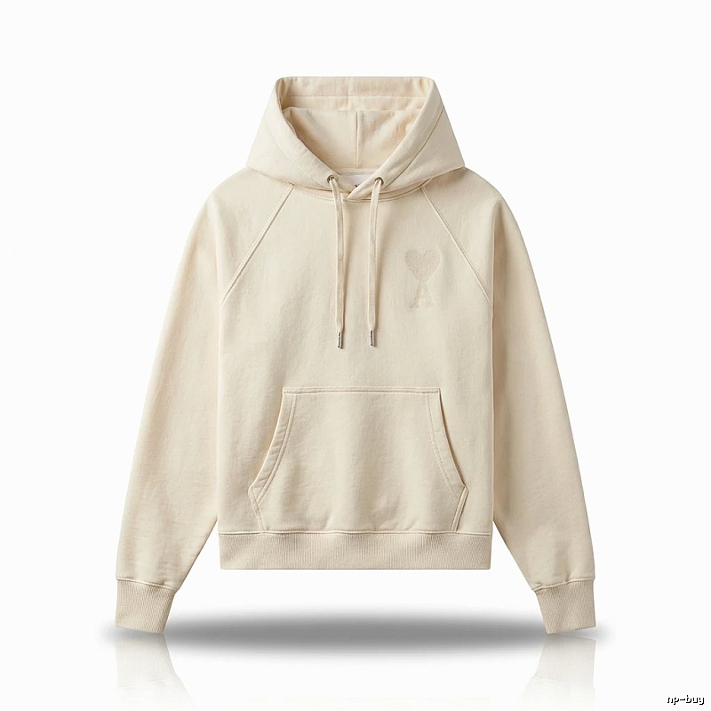 AMI simple and casual style off-white hoodie