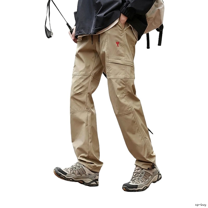 AMI Workwear Style Khaki Long Pants