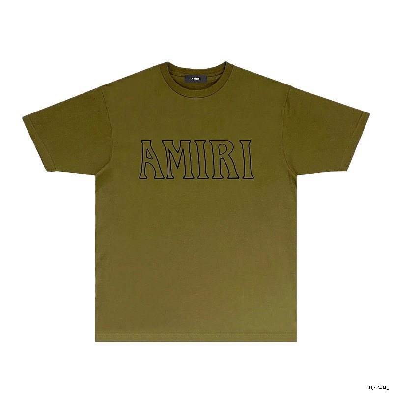 AMIRI Basic Style Minimalist Olive Green T-shirt