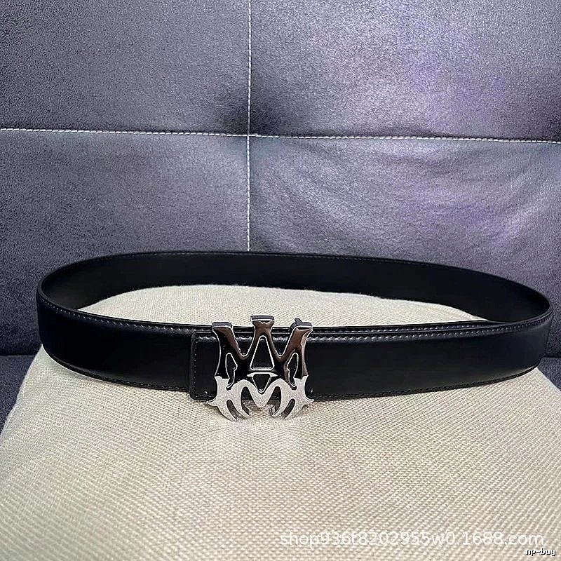 Amiri Casual Logo belt Black Belt Metallic for Streetwear Looks