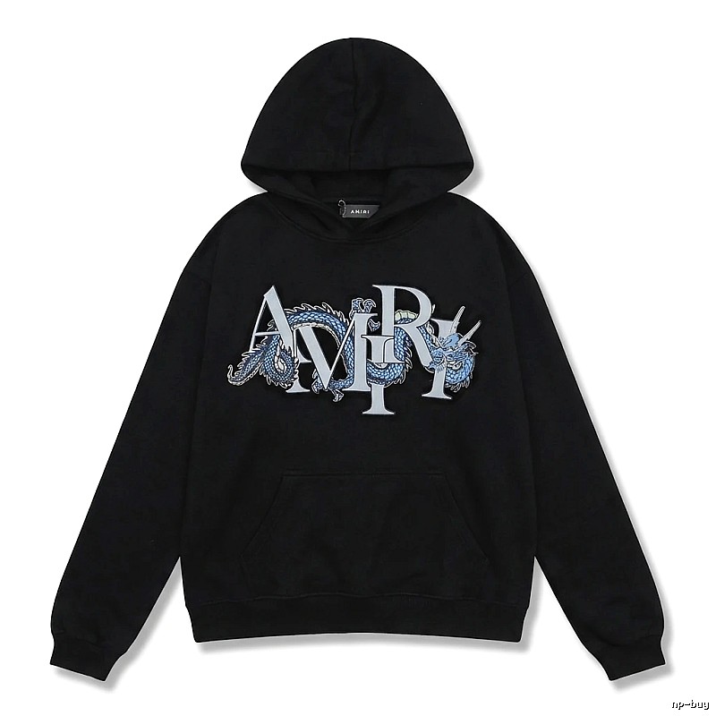 AMIRI Dragon-Patterned Trendy and Cool Black Sweatshirt