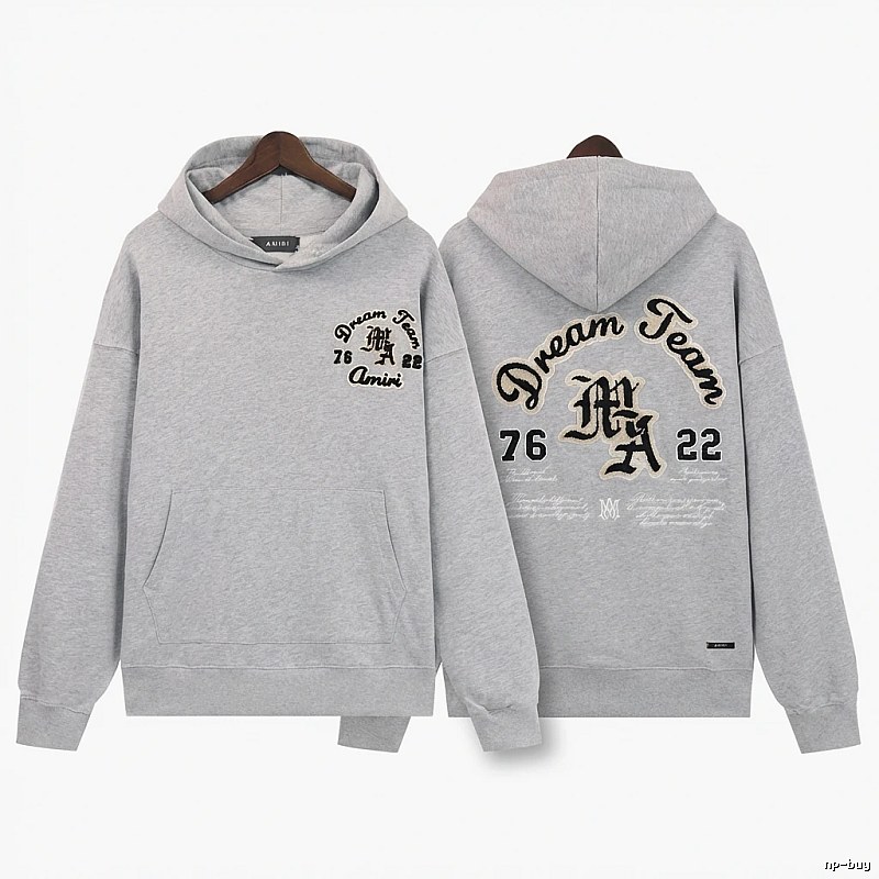 AMIRI Dream Team retro-style grey hoodie