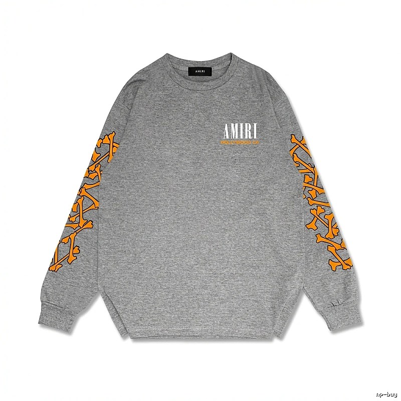 AMIRI Grey and Orange Trendy and Cool Sweatshirt