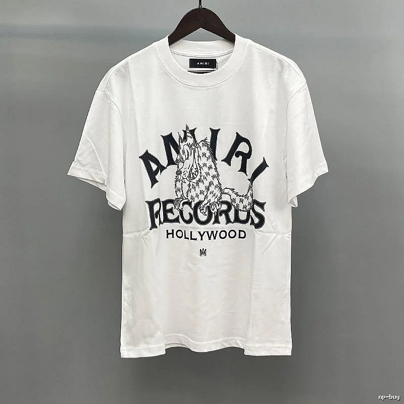 Amiri Letter Graphic White Records Graphic T-Shirt Daily Styling