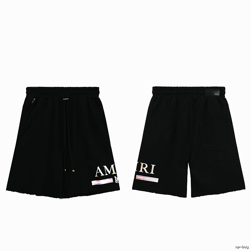 AMIRI Letter Print Street Style Black Shorts