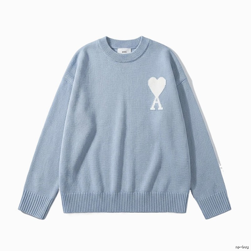 AMIRI Love Simple Style Blue Sweater