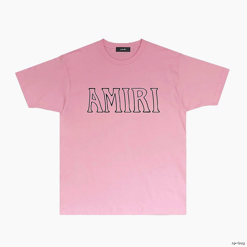 AMIRI minimalist style pink T-shirt