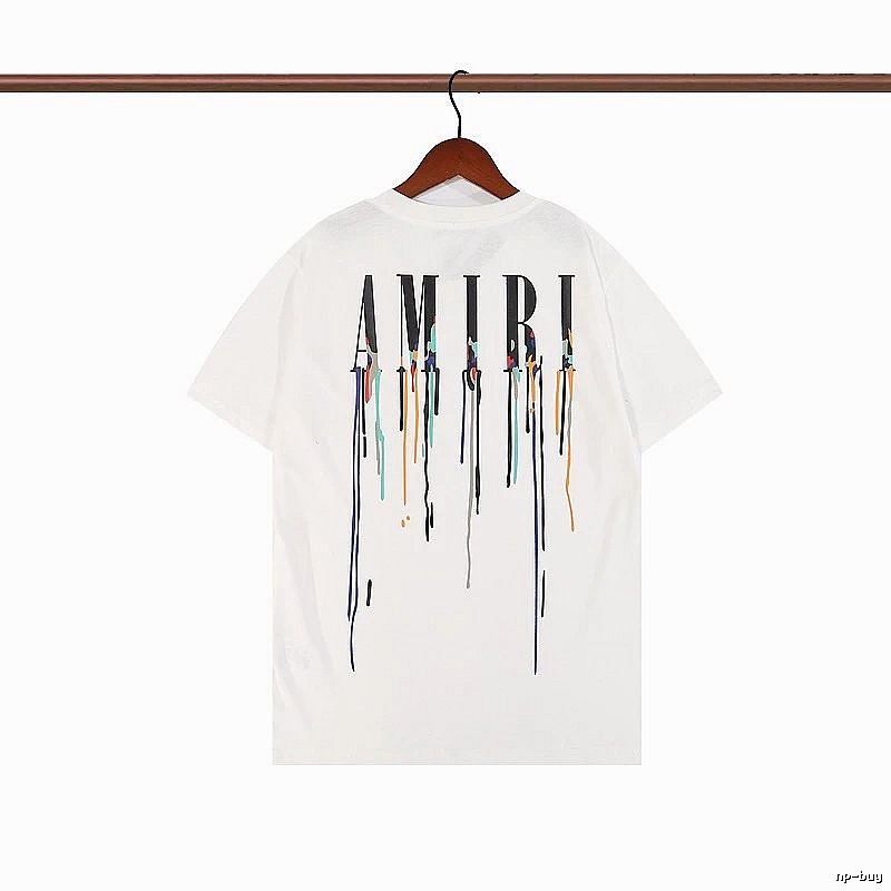 Amiri Patterned Graphic T-shirt White Blue Amiri with Polished Detail