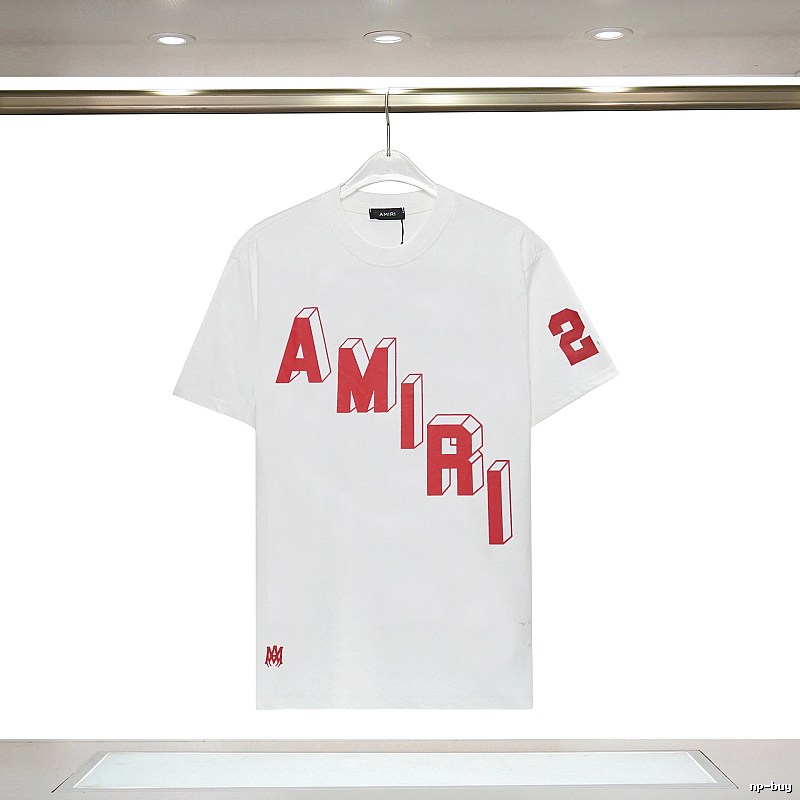 Amiri Patterned Graphic T-shirt White Blue Amiri with Signature Styling