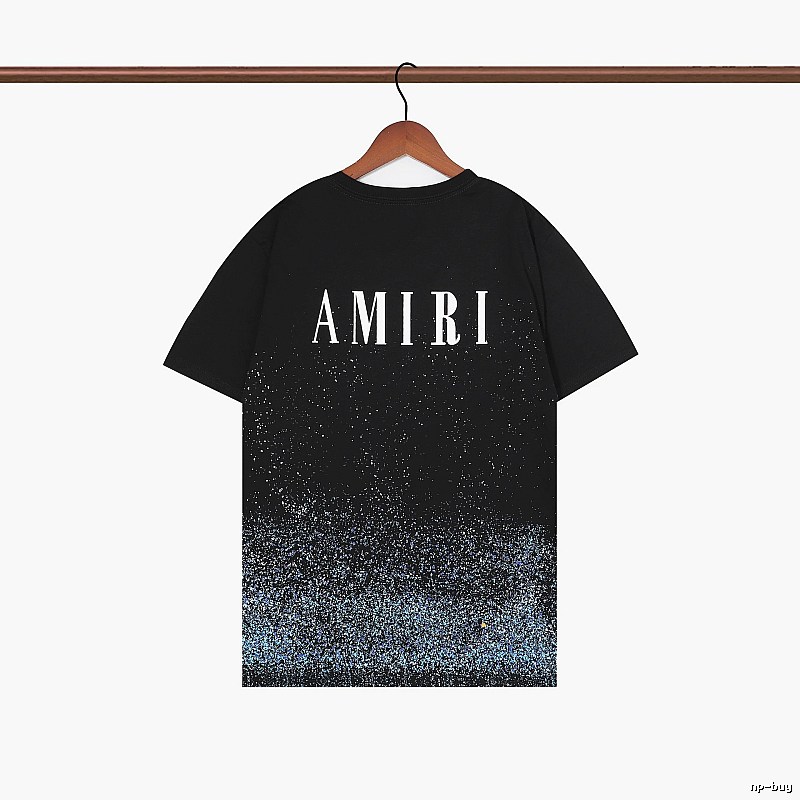 Amiri Premium Style Graphic T-shirt White Blue Amiri for Resort Outfits