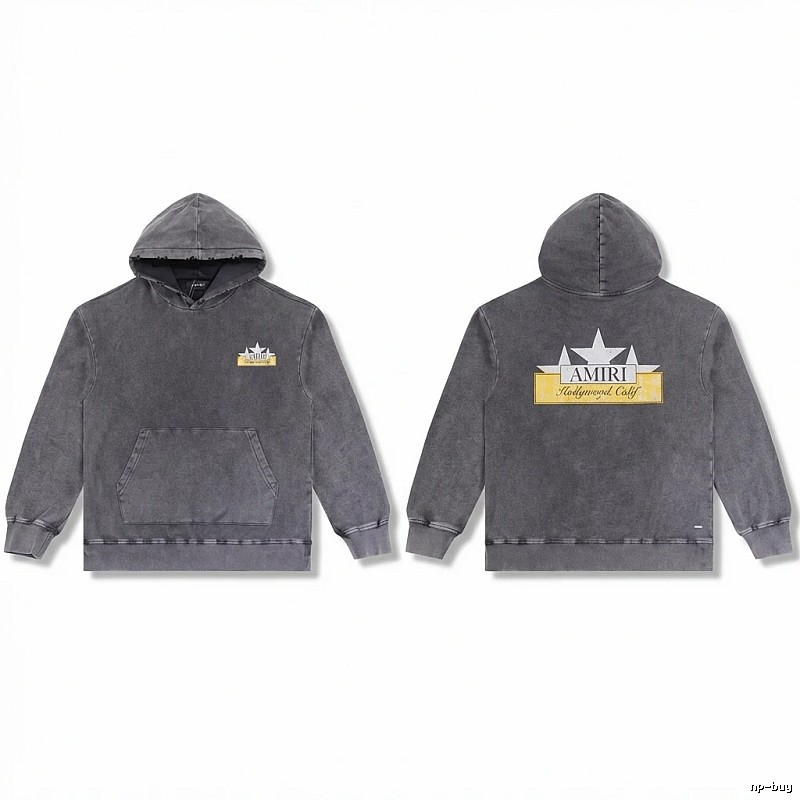 AMIRI Retro Style Grey Hoodie