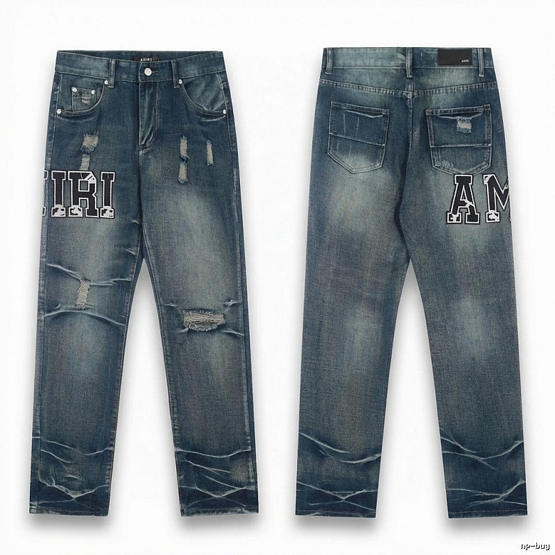 AMIRI ripped denim blue jeans