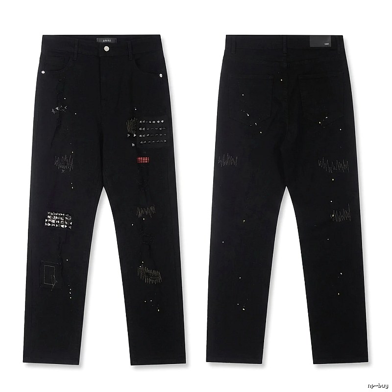 AMIRI Rivet Punk Style Black Pants