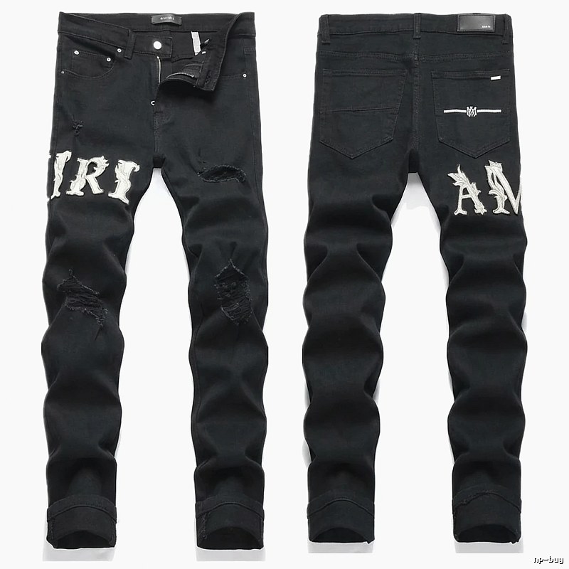 AMIRI Trendy Black Jeans with Holes