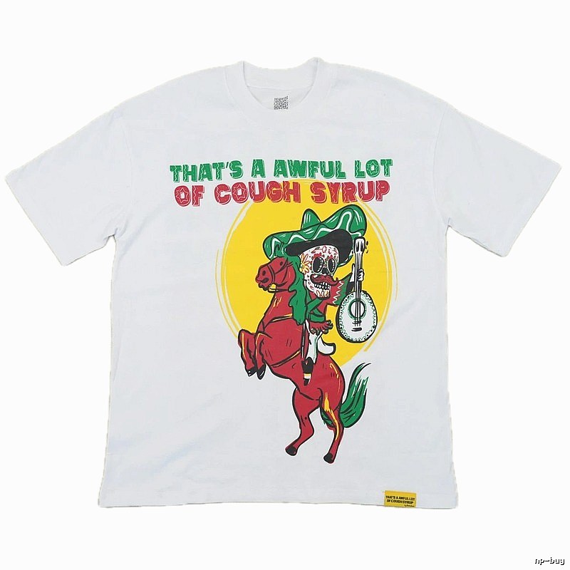 Awful Lot Mexican Skull Print Street Style White T-shirt