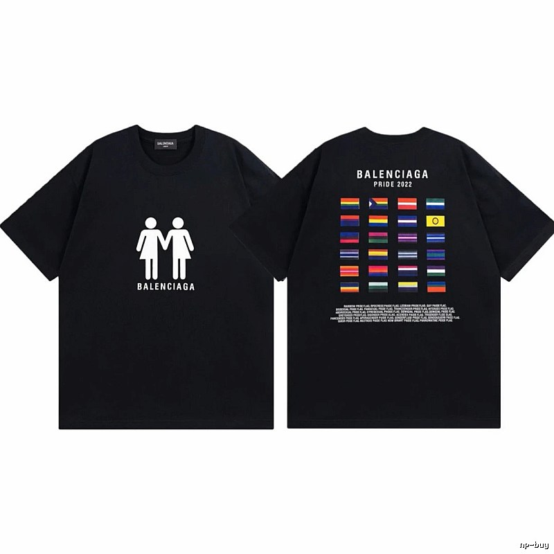 Balenciaga 22 Pride Collection Printed Black Short-sleeve T-shirt