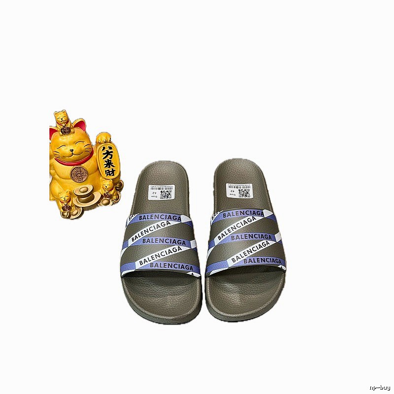 Balenciaga All-over Print Trendy Cool Style Brown Slippers