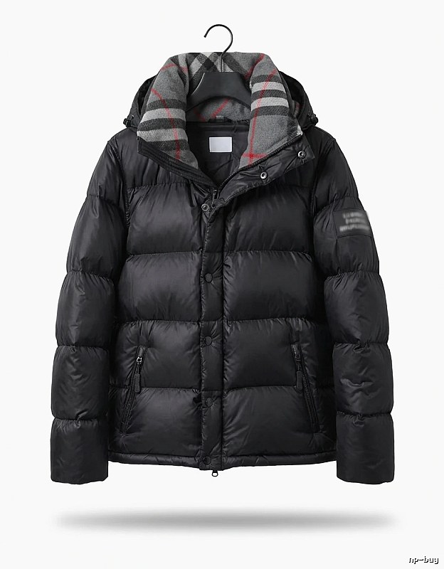 Balenciaga checkered style black down jacket