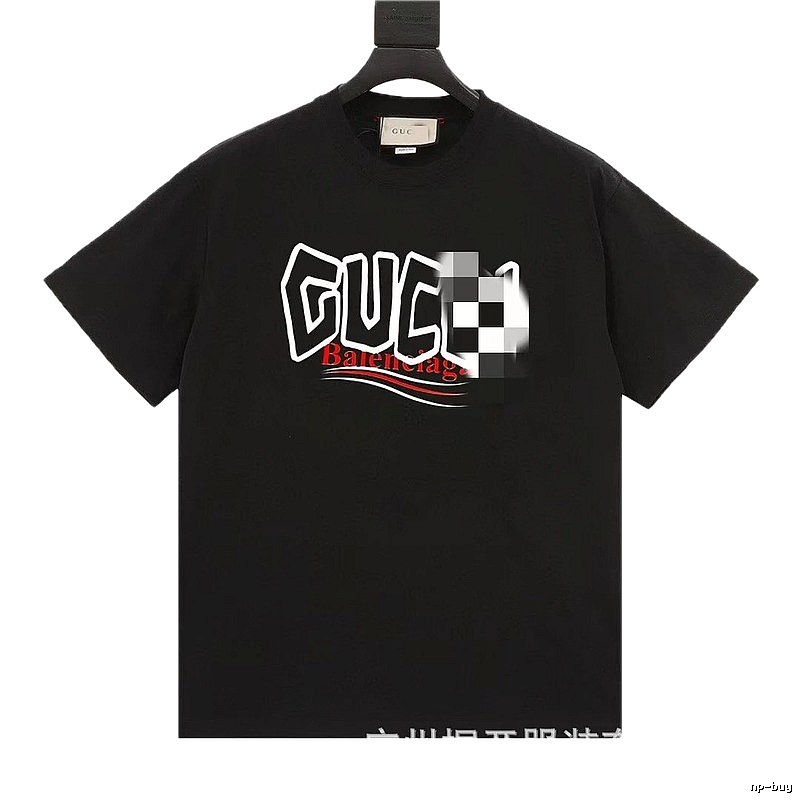 Balenciaga Co-branded Graffiti-style Black T-shirt