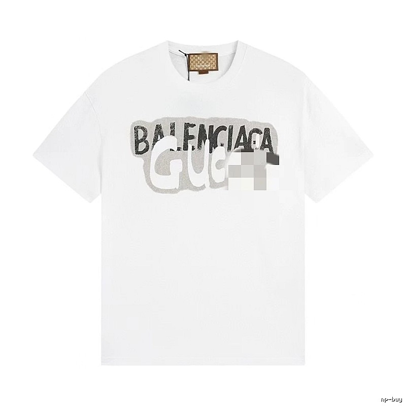 Balenciaga Co-branded Graffiti-style White T-Shirt