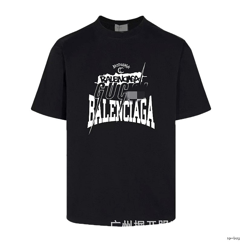 Balenciaga Co-branded Street Style Black Short-sleeve T-shirt