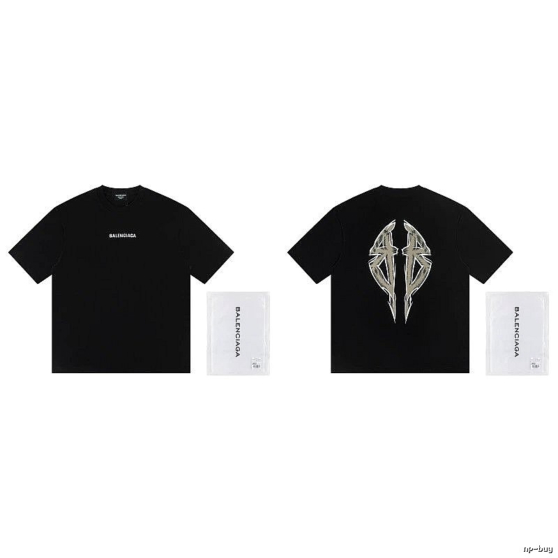 Balenciaga Double B Graffiti High Street Black T-Shirt