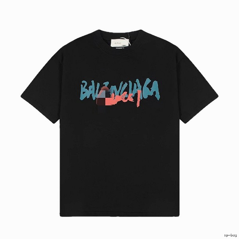 Balenciaga Graffiti Street Style Black T-Shirt