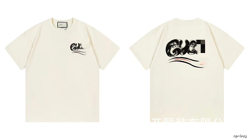 Balenciaga Graffiti Street Style Off-White Short-Sleeve T-Shirt