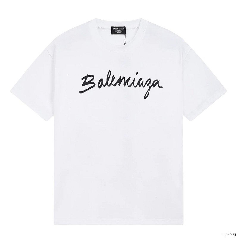 Balenciaga Handwritten Signature Casual White T-shirt