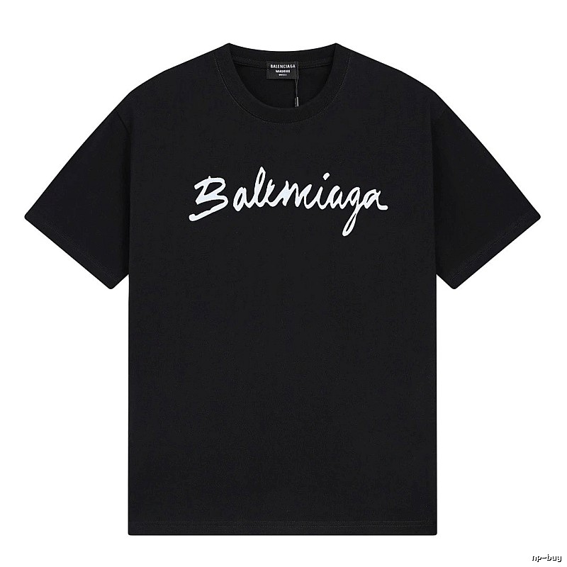 Balenciaga Handwritten Trendy Style Black T-shirt