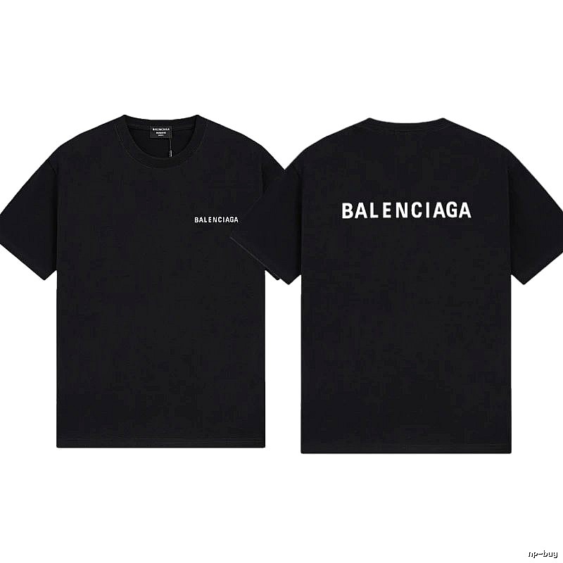 Balenciaga Letter Print Minimalist Style Black T-shirt